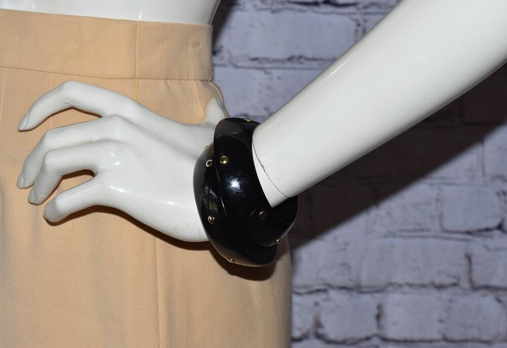 ALEXIS BITTER 2pc Stacked Sparkle Lucite Studded Bangle Bracelet RARE!!